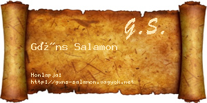 Güns Salamon névjegykártya